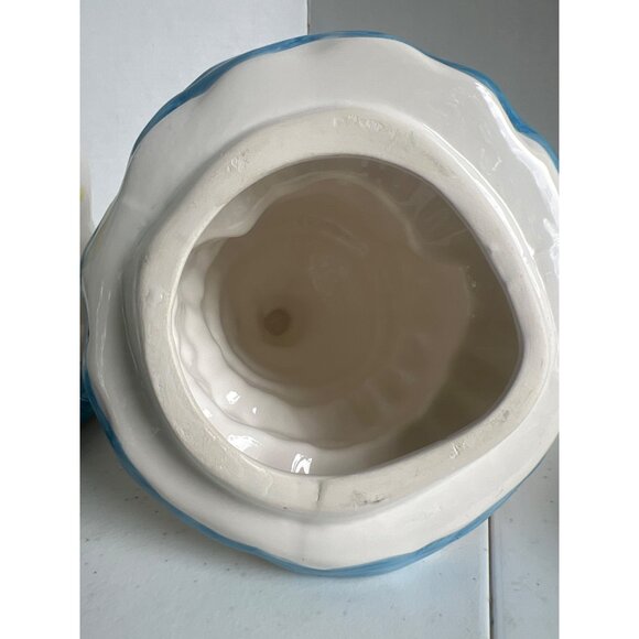 Vtg Ceramic Blond Clown Cookie Jar Red Hat  Polka Dot Outfit Stars Puppy Thailan - Picture 7 of 11